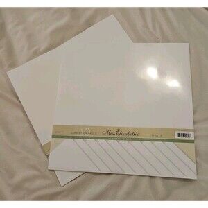 NIP 2 Packs Miss Elizabeth's White Cardstock 12x12 Scrapbook Paper 10 Sheets x 2